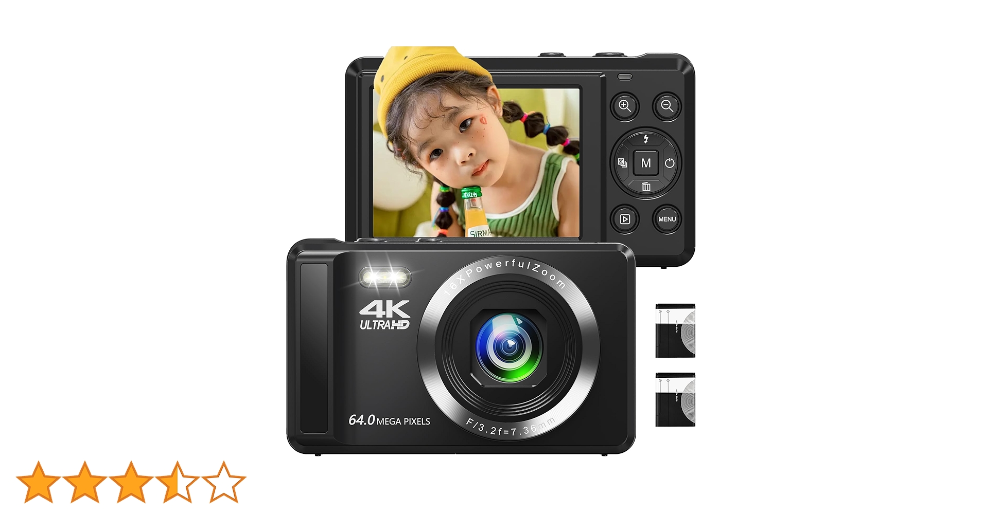 Amazon | デジカメ 4K 6400万画素 デジタルカメラ AFオート